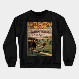 Vintage Sports Baseball Three Chums Magazine Cover Crewneck Sweatshirt